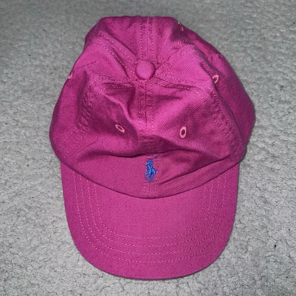 Polo Ralph Lauren Baby Toddler Size 12-24 Months Pink Baseball Cap Blue Pony